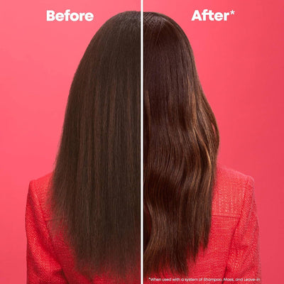 Hair Transformation: Before & After with Matrix Glow Mania for Color Protection & Shine. Shiny hair journey.