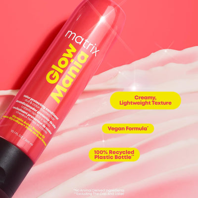 Matrix Glow Mania Conditioner for Color Treated Hair: Shine & Protection, Vegan Formula, Recycled Bottle