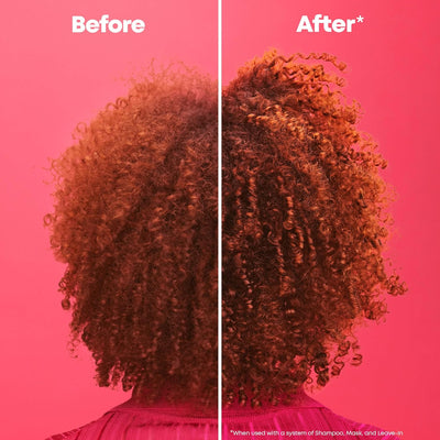 Matrix Glow Mania: Curly Hair Before & After. Defined Curls, Vibrant Color!
