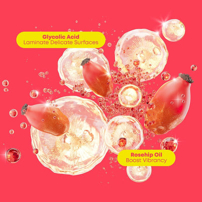Matrix Glow Mania Conditioner: Rosehip Oil & Glycolic Acid for Vibrant, Shiny Color-Treated Hair. Sulfate-Free Formula, Boosts Shine.
