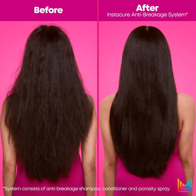 Matrix Instacure: Hair Transformation Before & After. Anti-Breakage System for Damaged Hair.