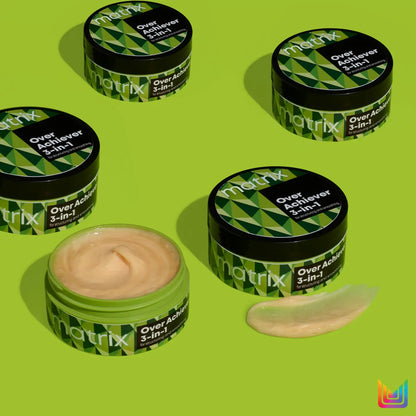 Matrix Style Link Over Achiever 3-in-1 innovative hair cream with geometric designs