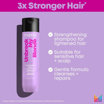Matrix Unbreak My Blonde Shampoo: Strengthens Blonde & Lightened Hair. Hair Care Solution.