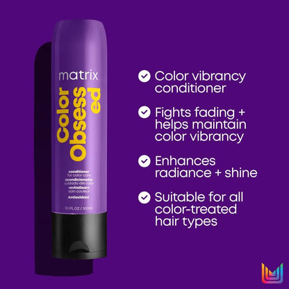 Matrix Total Results Color Obsessed Conditioner - 300ml purple bottle of hair care product