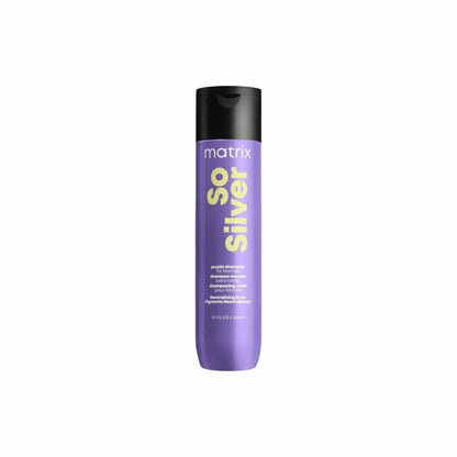 Purple bottle of Matrix Total Results Color Obsessed So Silver Shampoo - 300ml with black cap