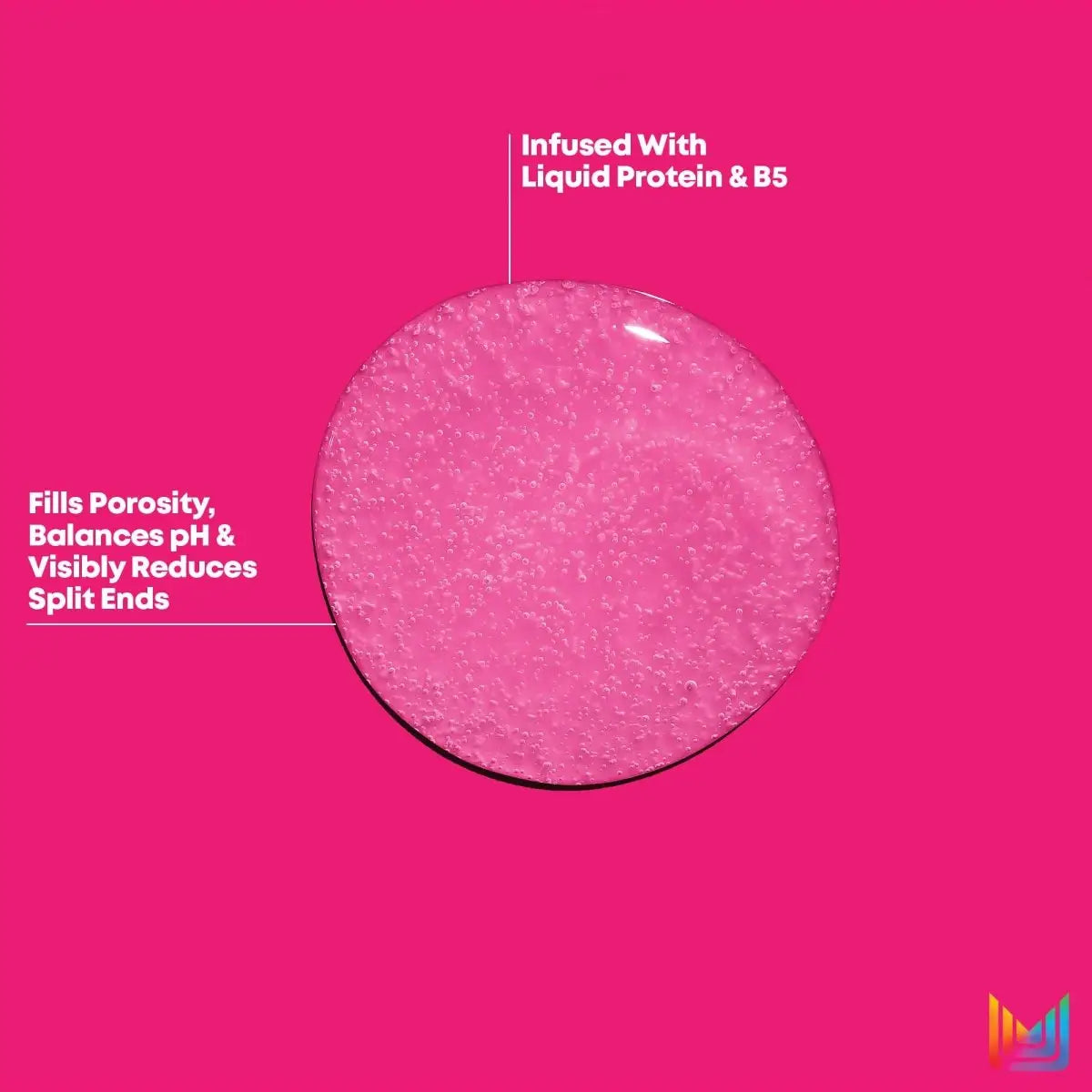 Circular pink textured disc, Matrix Instacure Spray 200ml, granular bubbly surface