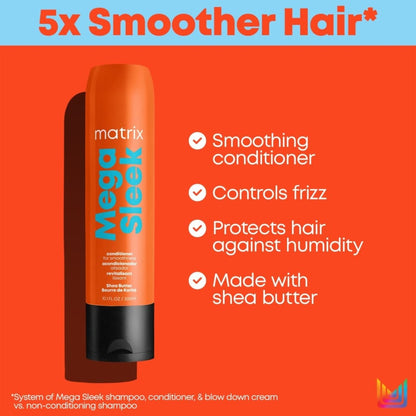 Matrix Total Results Mega Sleek Conditioner - 300ml orange bottle for smooth hair