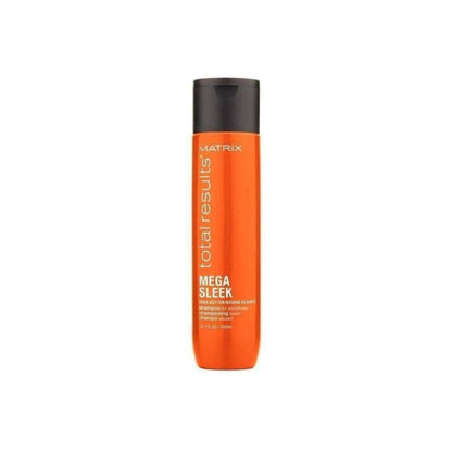 Orange bottle of Matrix Total Results Mega Sleek Shampoo - 300ml for smooth, sleek hair