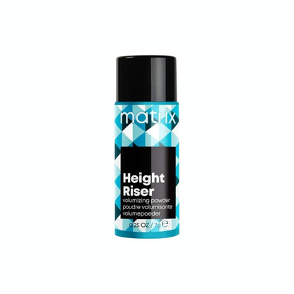 Matrix Style Link Height Riser - 7g hair volumizing powder in blue and white patterned bottle