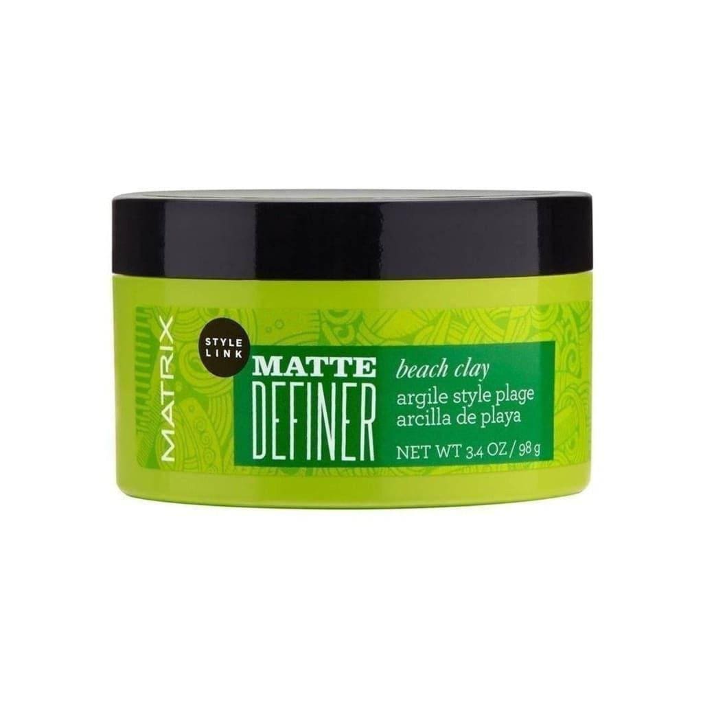 Matrix Style Link Matte Definer Beach Clay 100ml bright green container label