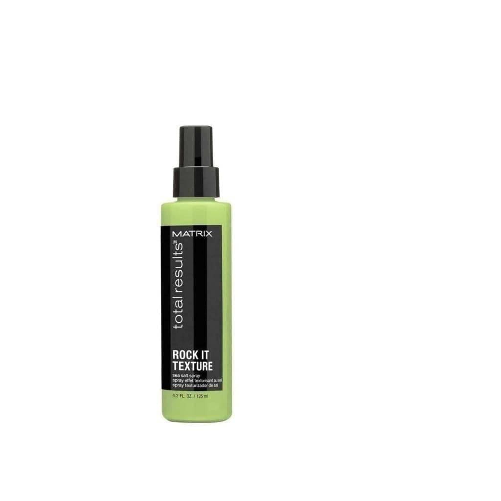 Green bottle of Matrix Total Results Rock It Texture Spray with Texture Games Sea Salt Spray