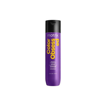 Matrix Total Results Color Obsessed Shampoo 300ml with purple and yellow design