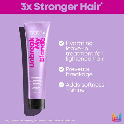 Matrix Total Results Unbreak My Blonde Leave-In Treatment 150ml purple tube for damaged hair