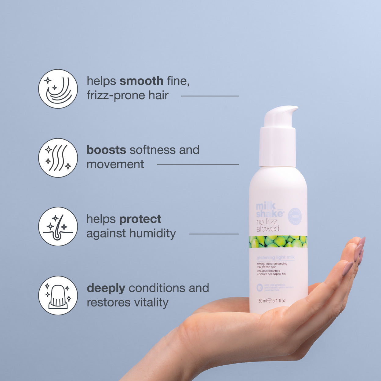 Milkshake No Frizz Glistening Light Milk features