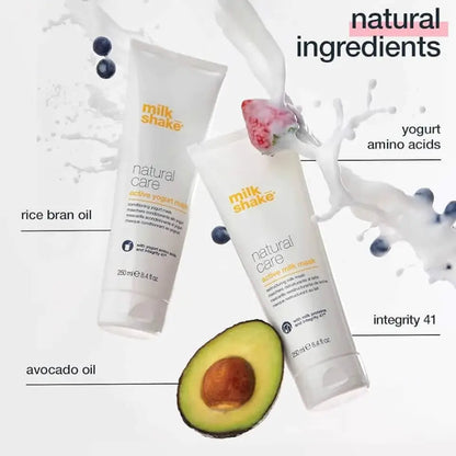 Milkshake Active Yogurt Mask treatment with natural ingredients including avocado oil rice bran oil and yogurt amino acids