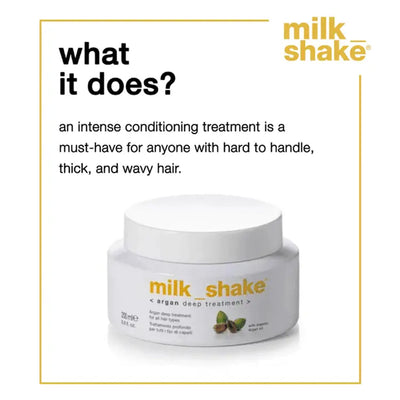 Milkshake Argan Deep Treatment for hair intense conditioning for thick wavy hard to handle hair