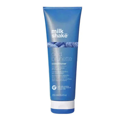 Blue tube of Milkshake Cold Brunette Conditioner 250ml for color-treated brown hair