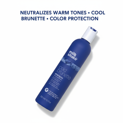 Milkshake cold brunette shampoo for color protection in blue bottle neutralizing warm tones