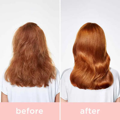 Milkshake Color Maintainer: Before & After. Enhanced color-treated hair transformation with conditioner.