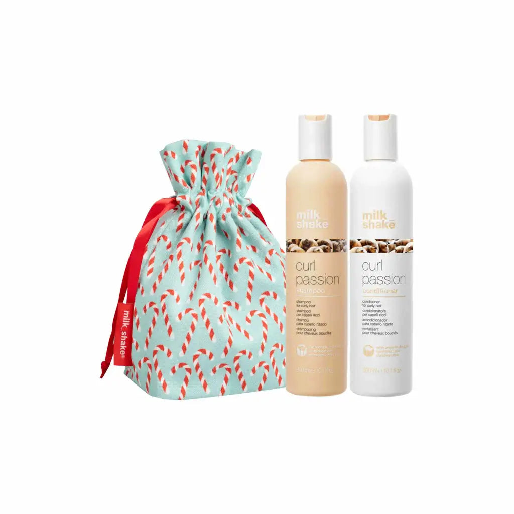 Milkshake Curl Passion Holiday Gift Set: Curly Hair Shampoo, Conditioner, Gift Bag.  Hydrates, Defines Curls