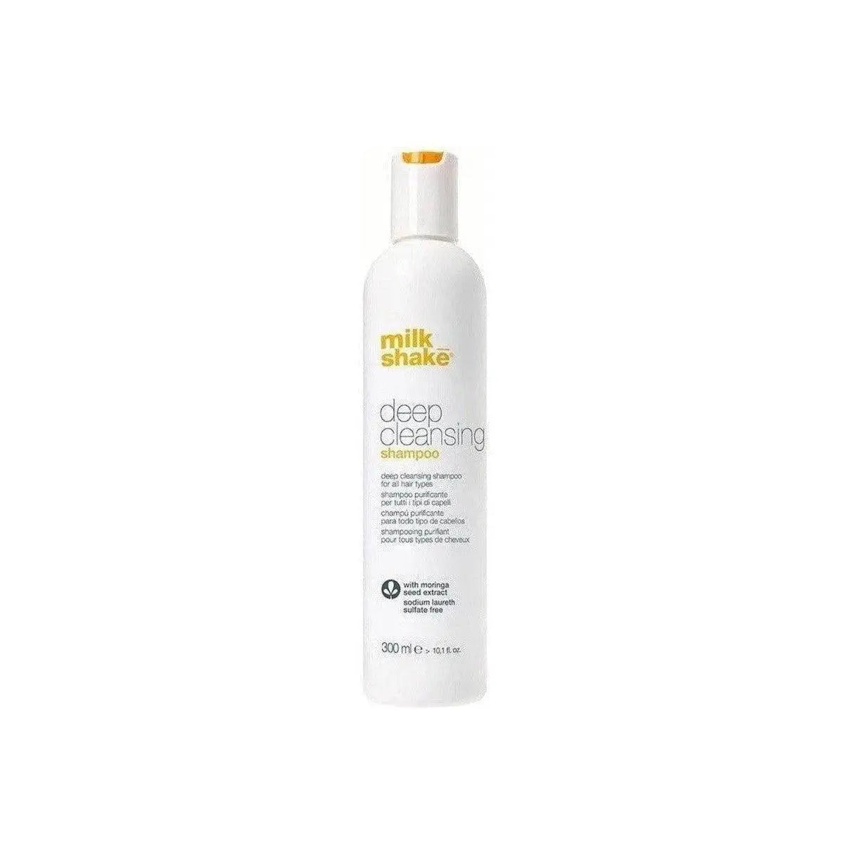 Milkshake deep cleansing shampoo white bottle 300ml with orange cap for all hair types