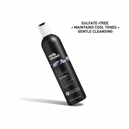 Milkshake Icy Blonde Shampoo sulfate-free bottle maintains cool tones gentle cleansing