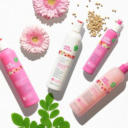 Assortment of hair care products featuring Milkshake Incredible Milk Flower Fragrance