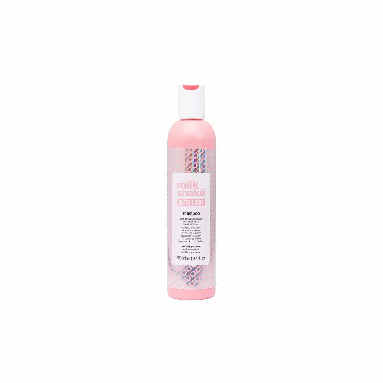 Milkshake Insta.Light Shampoo in pink bottle for lightening and brightening hair