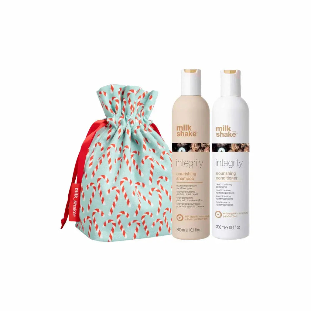 Milkshake Integrity Holiday Gift Set with organic Muru Muru and candy cane gift bag