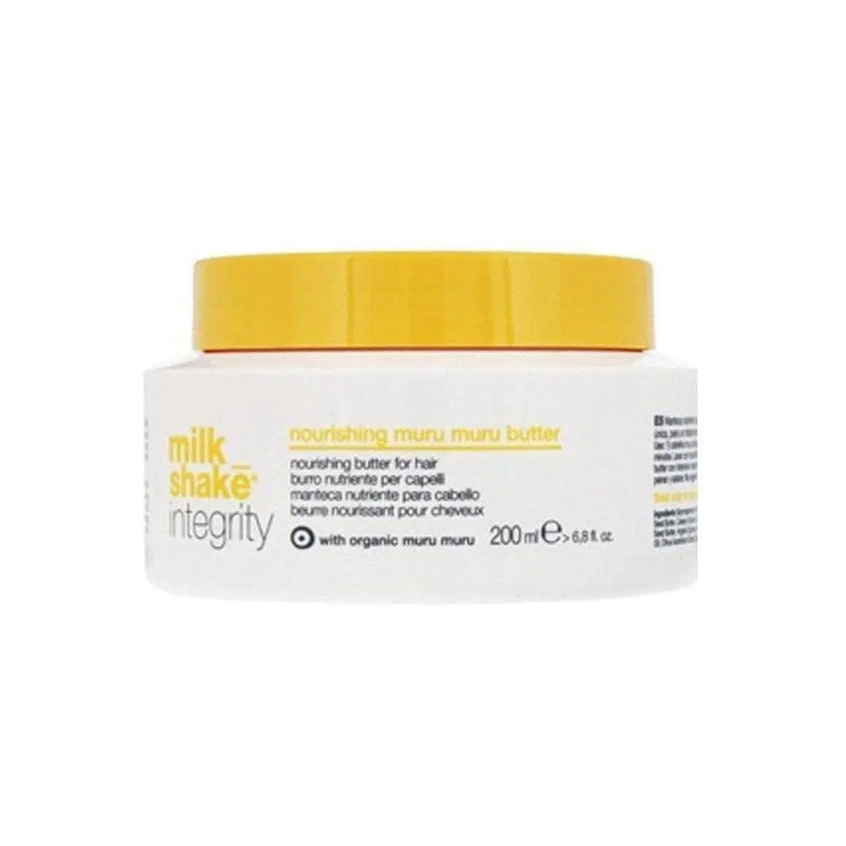 Milkshake Integrity Nourishing Muru Muru Butter 200ml in white jar with yellow lid