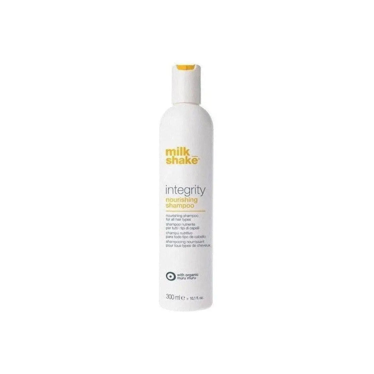 Milkshake Integrity Nourishing Shampoo white bottle with yellow cap 300 ml for all hair types