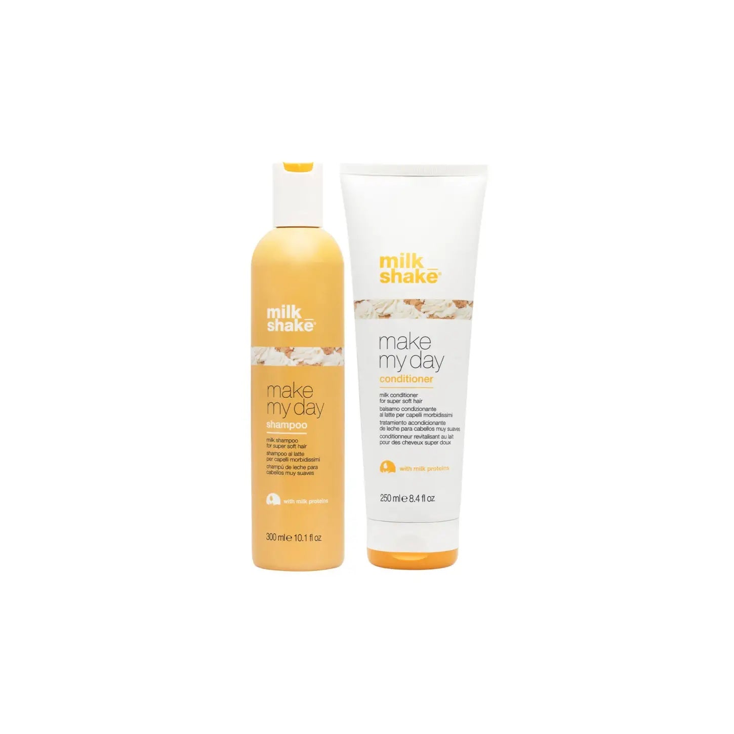 Milkshake Make My Day: Shampoo & Conditioner Set for Soft Hair. Milk Proteins, Nourishing & Revitalizing, Natural Protection.