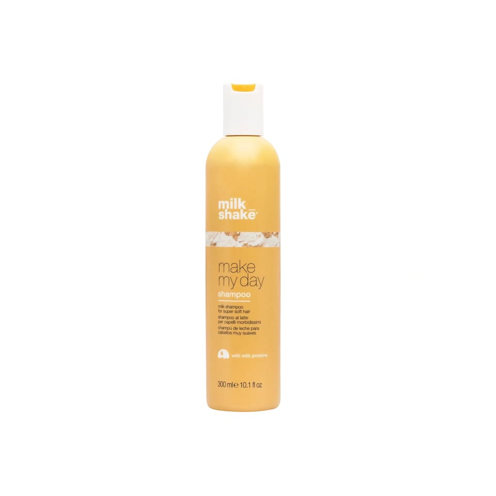 Milkshake make my day shampoo bottle with creamy yellow packaging 300 ml size