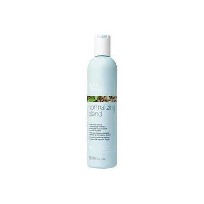 Milkshake Normalizing Blend Shampoo bottle in light blue for normal hair care