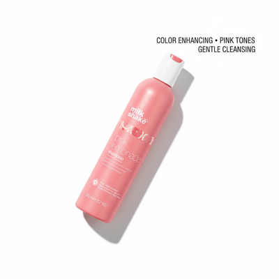 Milkshake pink lemonade shampoo bottle in pink for color enhancing and gentle cleansing