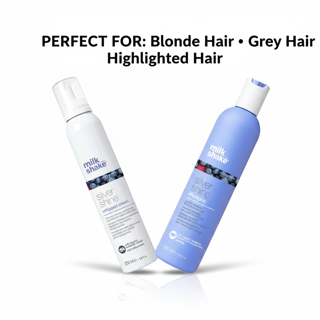 Milkshake silver shine bundle with whipped cream and shampoo for blonde grey and highlighted hair