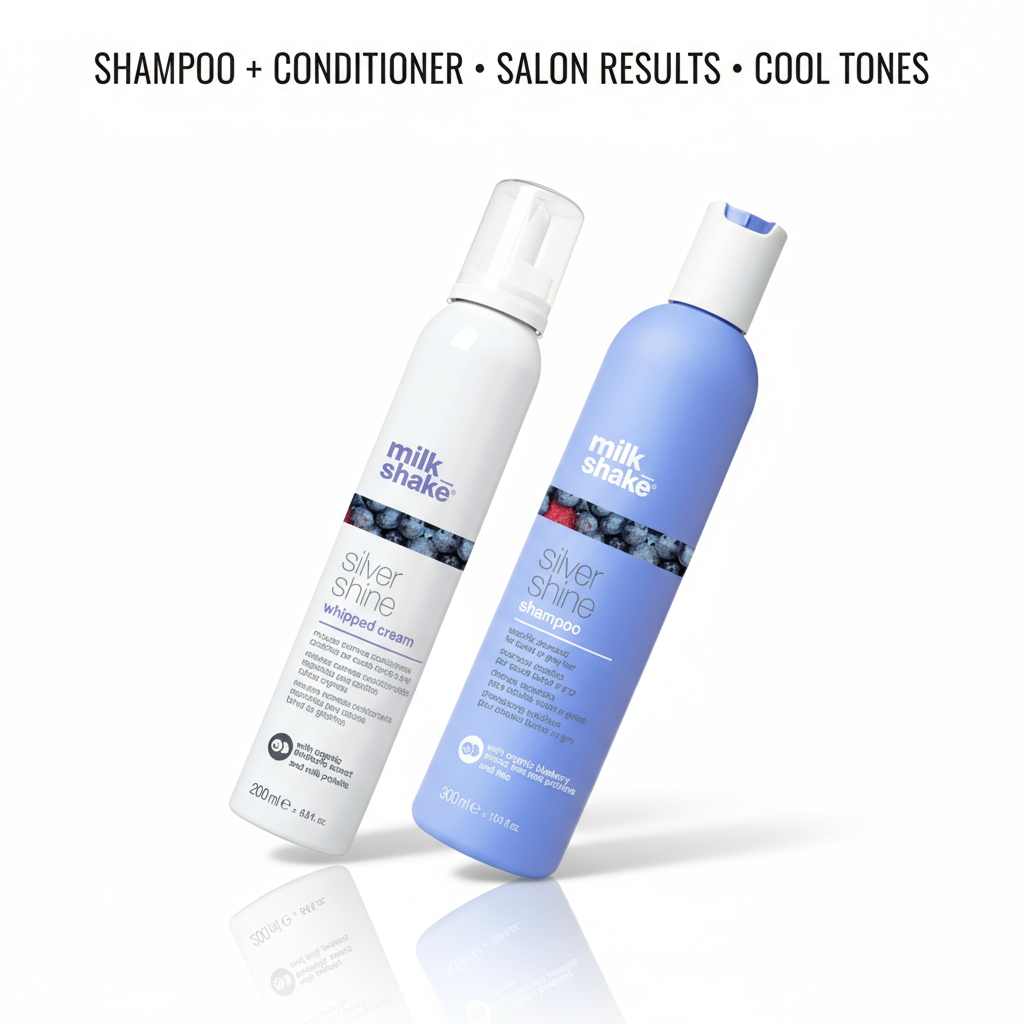 Milkshake silver shine bundle shampoo and conditioner with cool tones for salon results