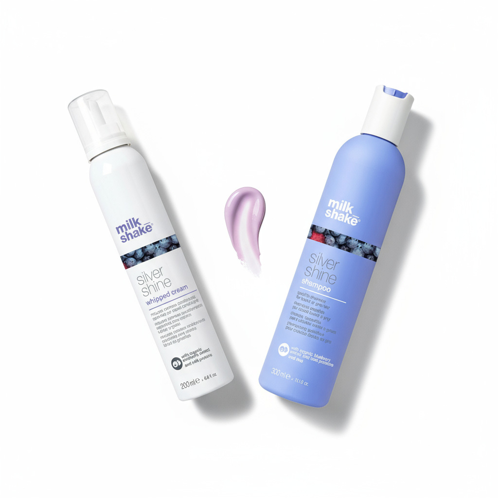 Milkshake silver shine bundle with whipped cream and shampoo for hair care