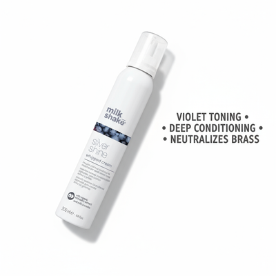 Milkshake Silver Shine conditioner for blonde hair bottle with violet toning and deep conditioning benefits