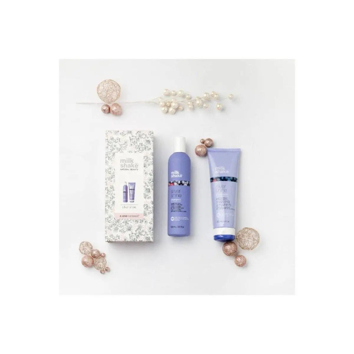 Milkshake Silver Shine Gift Set: Shampoo & Conditioner for Blonde/Gray Hair. Purple Bottles. For Radiant Shine!