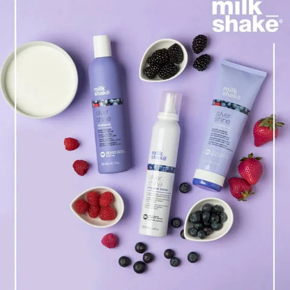 Milkshake Silver Shine Light Shampoo 300ml with berries for lustrous hair shine