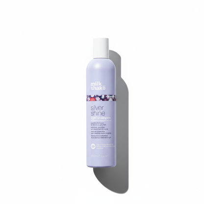 Milkshake Silver Shine light Shampoo lavender bottle for neutralizing yellow tones in hair