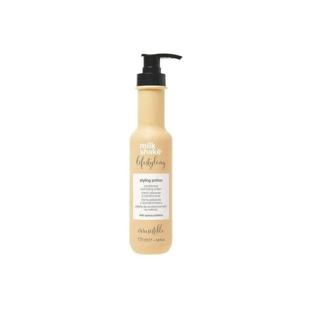 Milkshake Styling Potion 175ml in beige pump bottle for hair conditioning and styling
