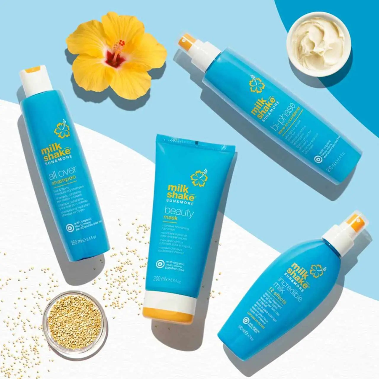 Turquoise Milkshake Sun & More All Over Shampoo 250ml for vibrant hair care