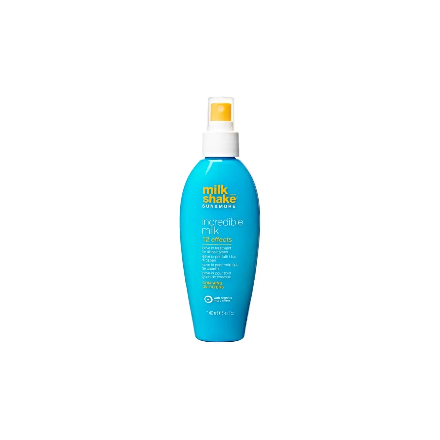 Turquoise bottle of Milkshake Sun & More Incredible Milk 140ml hair treatment milk