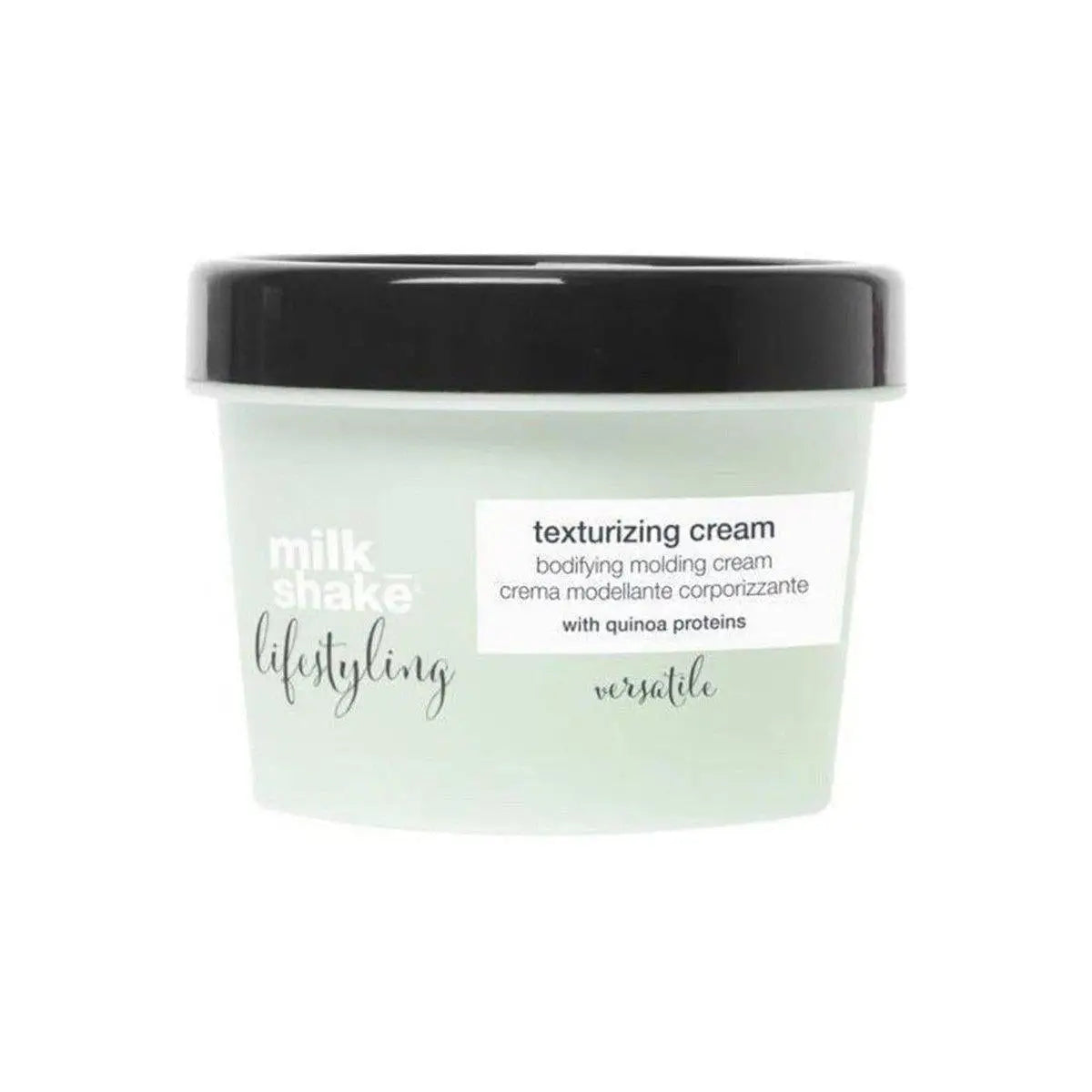 Container of Milkshake Texturizing Cream 100ml for your hair styling routine with quinoa proteins