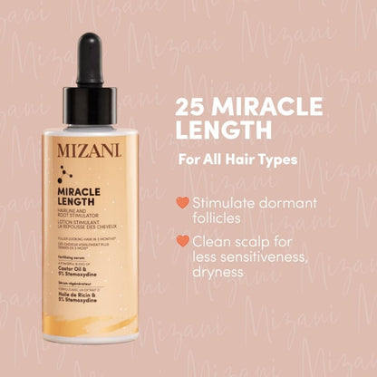 Bottle of Mizani Miracle Length Hair Growth Serum 90ml for Thicker, Fuller Hair