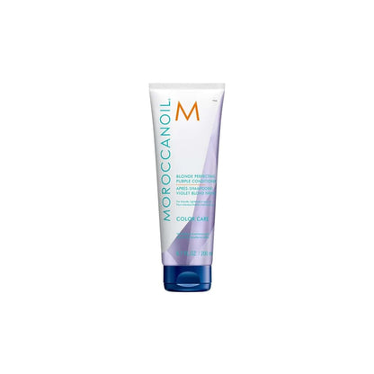 Moroccanoil Blonde Perfecting Purple Conditioner 200ml in blue and white packaging