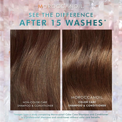Before and after results of hair using Moroccanoil Color Care Conditioner 250ml