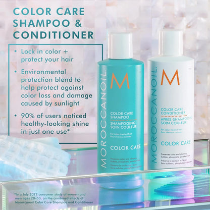 Hydrate and protect color-treated hair with Moroccanoil Color Care Shampoo 250ml for vibrant, healthy-looking shine.